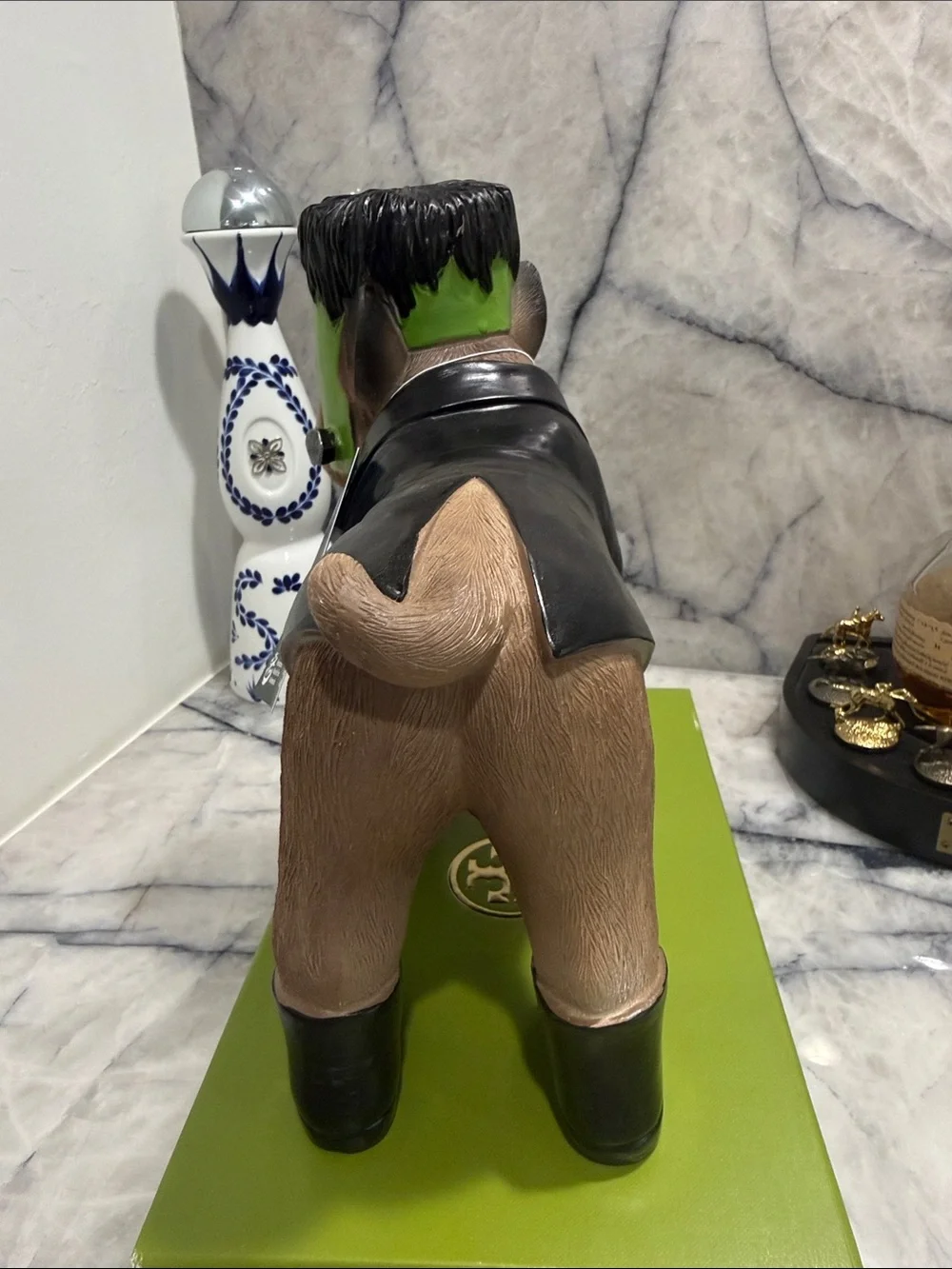 Halloween Bulldog Figurine as Frankenstein 9 1/2 inches tall. NWT